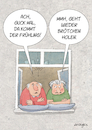 Cartoon: der Frühling kommt (small) by droigks tagged rentner,droigks,oma,opa,nachbar,broetchen,holen,baeckerei,fruehling,jahreszeit