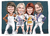 Cartoon: ABBA (small) by Ian Baker tagged abba,1972,stockholm,sweden,agnetha,faltskog,bjorn,ulvaeus,benny,andersson,anni,frid,lyngstad,eurovision,pop,rock,group,band,70s,glam,ian,baker,cartoon,caricature,waterloo,napoleon,dancing,queen,sos