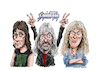 Cartoon: Spinal Tap (small) by Ian Baker tagged spinal,tap,david,st,hubbins,michael,mckean,nigel,tufnel,christopher,guest,derek,smalls,harry,shearer,sex,farm,big,bottom,stonehenge,rob,reiner,ian,baker,cartoon,caricature,parody,gag,humour,satire,film,movie,music,band,spoof,80s