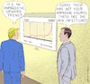 Cartoon: Trump Enjoys Chart (small) by Barthold tagged donald,trump,jared,kushner,corona,pandemic,mitigation,measures,infection,rate,lock,down,economy,preference,reelection,republican,governors,footmen,caricature,barthold