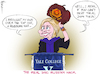 Cartoon: Russian Hack (small) by NEM0 tagged hillary,clinton,dnc,hack,russia,russian,collusion,trump,dossier,uranium,one,fusion,gps,yale,college,speech,hat,communist,radical,left,joke,nemo,nem0