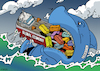 Cartoon: Recession shark (small) by Enrico Bertuccioli tagged recession,globalrecession,tariffs,tradewars,trades,worldtrades,economy,money,business,finance,financialcrisis,economiccrisis,economicwar,commerce,worldcommerce,political,politicalcartoon,editorialcartoon