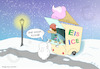 Cartoon: Chocolate or raspberry? (small) by a-b-c tagged ice,snow,winter,frost,snowman,cream,cart,ball,globe,crystal,christmas,celebration,children,joy,strawberry,chocolate,vanilla,price,headless,lantern,light
