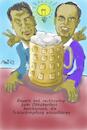 Cartoon: Schluckimpfung - die Lösung (small) by Arni tagged schluckspechte,weißwurst,bier,maß,mass,oktoberfest,schluckimpfung,pandemie,vorsorge,söder,aiwanger,politik,bayern,bierzelt,stammtisch,weißbier,starkbier,gesundheit,prost