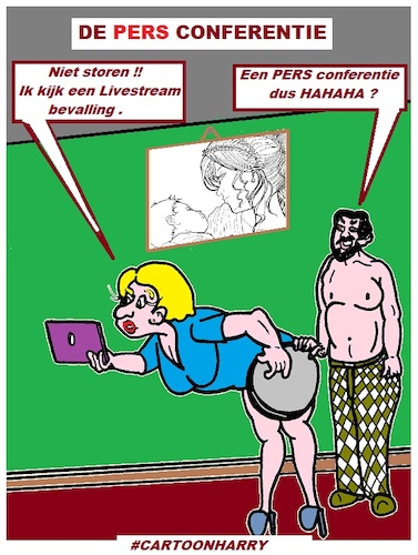 Cartoon: Pers Conferentie (medium) by cartoonharry tagged conferentie,cartoonharry