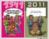 Cartoon: 1971 -  2011 (small) by Marcel und Pel tagged neobiedermeier hoffnungslosigkeit angst duckmäusertum zeitgeist demonstrationen protest