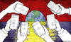 Cartoon: Sunrise sunset (small) by matan_kohn tagged sunrise,sunset,poor,rich,sad,love,life,art,digitalart,climate,change,moon,moonlight,stars,space,glow,rayoflight,heart,world,cellular,phone,mobile,mobilephone,sea,theendoftheworld