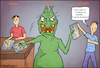 Cartoon: The AI monster (small) by matan_kohn tagged ai,aiart,monster,artificialintelligence,art,digital,noai,stopai,illustration,caricature,funny,gag,meme,computers,drawing,artist,artistic,painting,generator,nft,nftart,modern,stealing,sad,future,scary,toon,politics,history