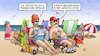 Cartoon: Kalte Progression und Hitze (small) by Harm Bengen tagged kalte,progression,hitze,strand,urlaub,steuer,sommer,kralle,bengen,cartoon,karikatur