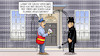 Cartoon: Sunak und Ruanda (small) by Harm Bengen tagged gb,uk,sunak,rechter,flügel,tories,abschiebung,abschiebegesetz,ruanda,post,briefträger,polizist,downing,street,bobby,harm,bengen,cartoon,karikatur