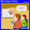 Cartoon: GPS system (small) by toons tagged wall,map,you,are,here,gps