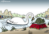 Cartoon: Kohl-Schwan (small) by Pfohlmann tagged karikatur,cartoon,color,farbe,2014,deutschland,kohl,helmut,altbundeskanzler,bundeskanzler,schwan,biograf,memoiren,protokolle,buch,veröffentlichung,vermächtnis,klage