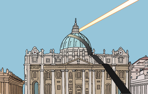 Cartoon: Franziskus (medium) by Erl tagged politik,kirche,katholisch,papst,franziskus,tod,petersdom,himmel,trauer,hoffnung,karikatur,erl,politik,kirche,katholisch,papst,franziskus,tod,petersdom,himmel,trauer,hoffnung,karikatur,erl