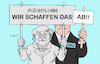 Cartoon: Besuch am Denkmal (small) by Erl tagged politik,cdu,zuwanderung,migration,flucht,vertreibung,asyl,bundeskanzlerin,angela,merkel,2015,satz,wir,schaffen,das,2023,union,jens,spahn,kehrtwende,begrenzung,flüchtlingszahlen,obergrenze,integrationsgrenze,karikatur,erl