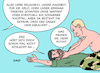 Cartoon: Deutschland handelt (small) by Erl tagged politik,krieg,angriff,überfall,mordversuch,erwürgen,wladimir,putin,russland,ukraine,angebot,deutschland,geld,ostermärsche,frieden,schaffen,ohne,waffen,waffenlieferungen,gefahr,eskalation,karikatur,erl