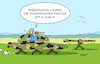 Cartoon: EU-Verteidigung (small) by Erl tagged politik,europawahl,europaparlament,wahl,eu,kommissionspräsidentin,wiederwahl,ursula,von,der,leyen,programm,stärkung,verteidigung,europa,wirtschaft,industrie,co2,reduzierung,efuels,panzer,soldaten,laufen,karikatur,erl
