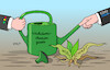 Cartoon: Gießen impossible (small) by Erl tagged politik,bundesregierung,ampel,spd,grüne,fdp,wirtschaft,förderung,wachstumschancengesetz,gießkanne,wasser,dünger,blockade,bundesrat,cdu,csu,forderung,beibehaltung,suvention,agrardiesel,bauern,landwirtschaft,karikatur,erl